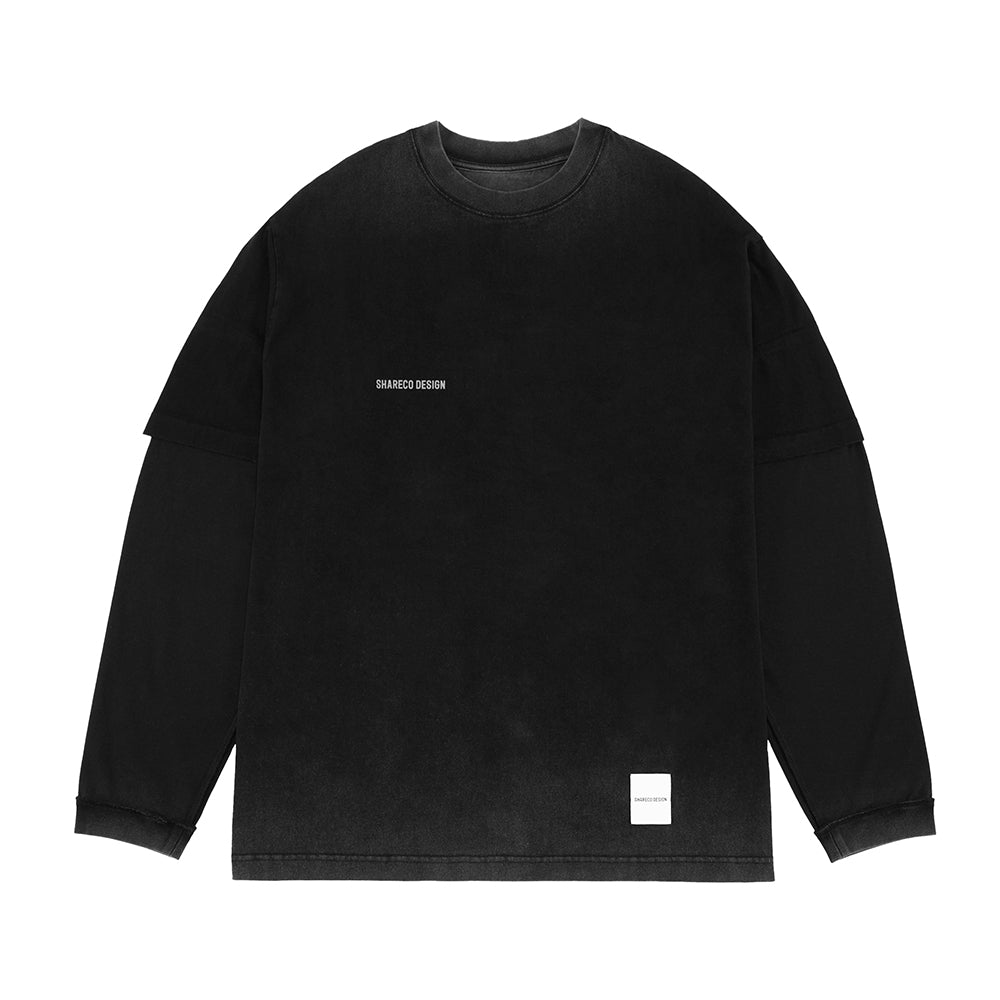 REVERSIBLE WASHED LONG SLEEVE TEE